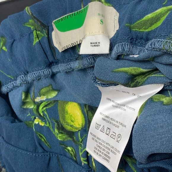 Anthropologie S Oversized Lemon Fruit Print Bermuda Shorts Elastic Waist Boho - Picture 5 of 8